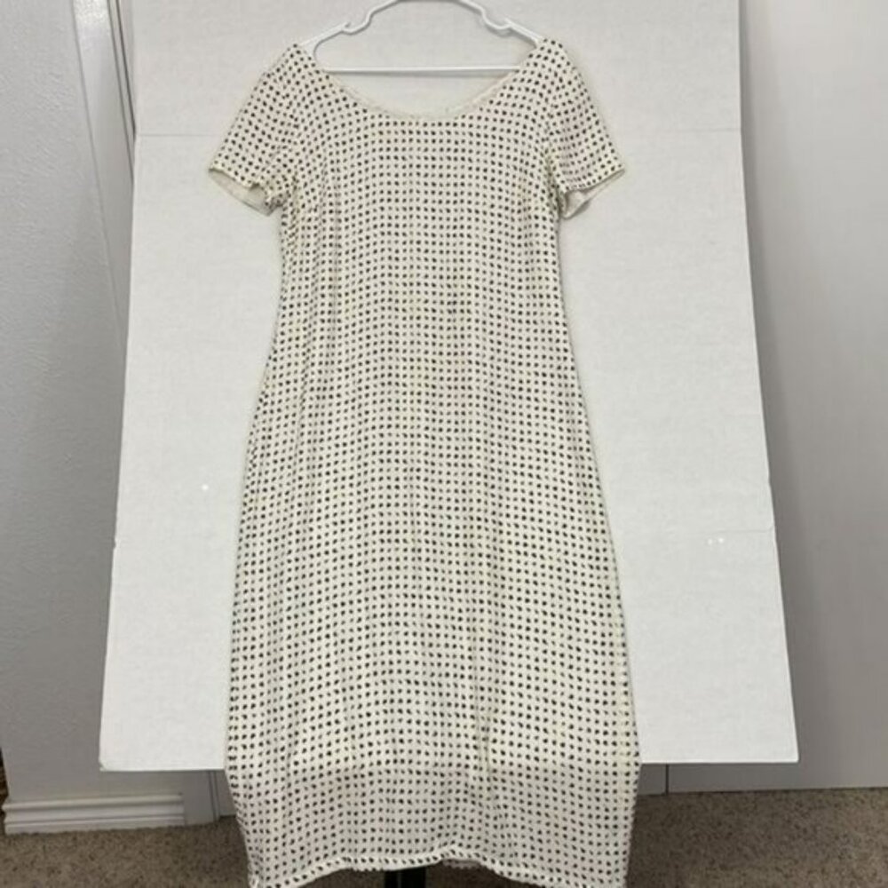 Dennis Goldsmith Midi Dress, Lined, Rear Zip, Cream, Medium